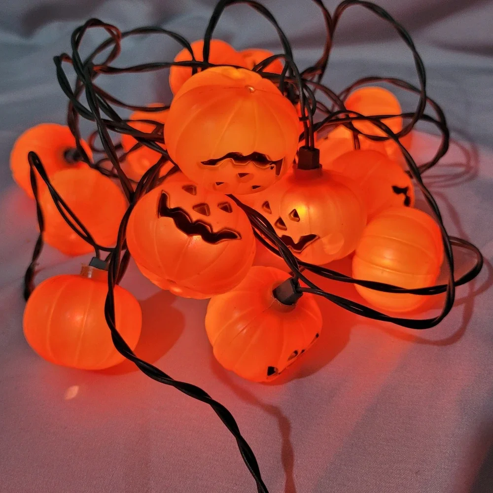 Way To Celebrate Spooky Hollow Pumpkin String Lights Halloween Orange 40 Count